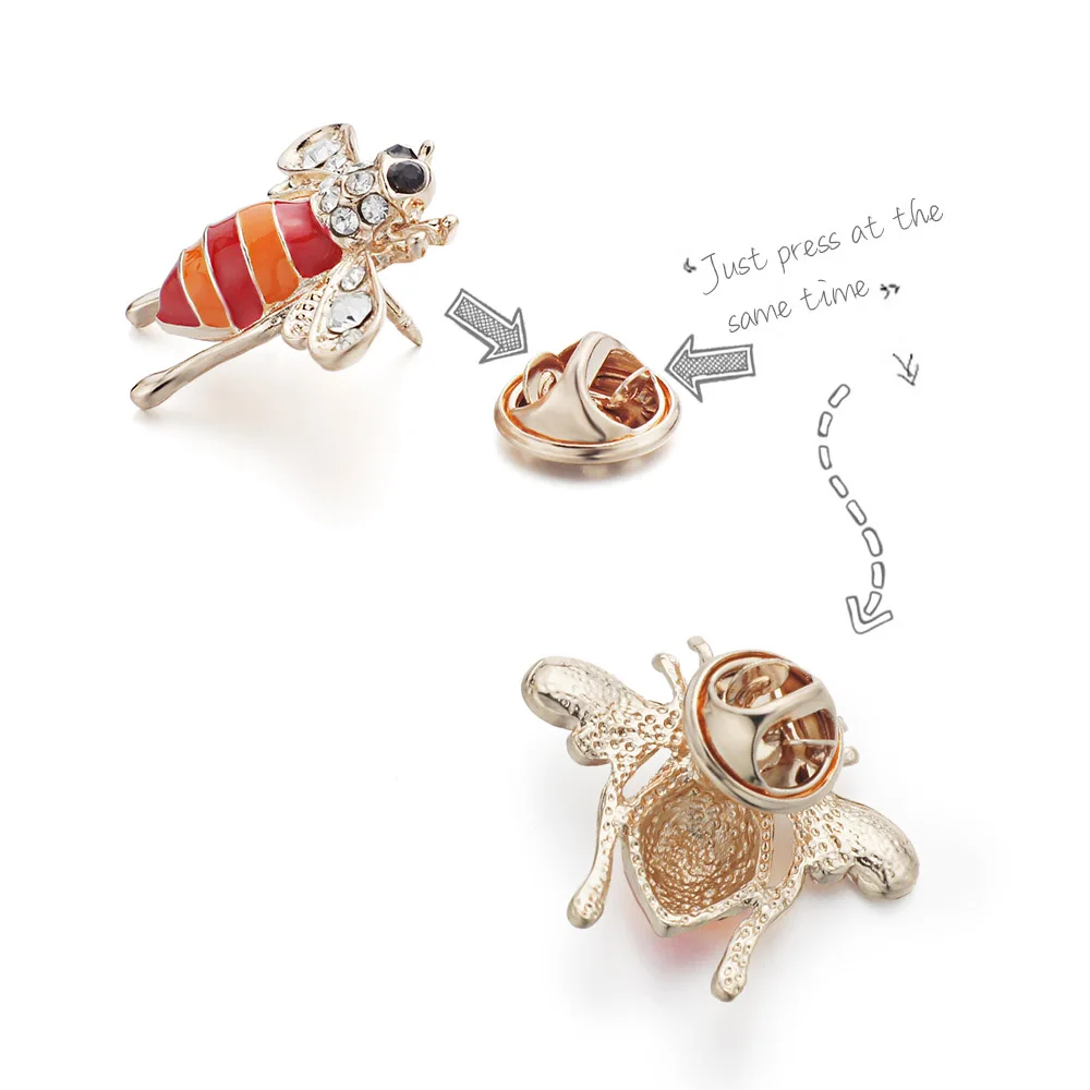 Dalaful Милые Броши в виде пчелы булавка хиджаба кристалл воротник с животными