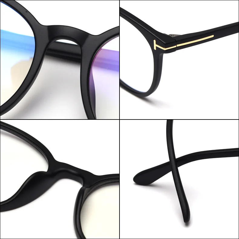

49459 Plastic Titanium Round Glasses Frames for Men and Women Optical Fashion Computer Eyeglasses Trend Flat Mirror