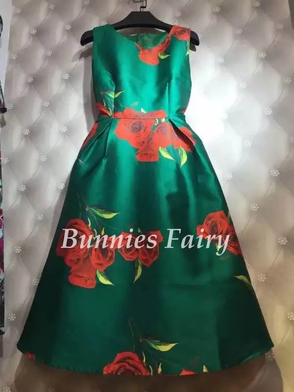 BunniesFairy Весна Осень Хепберн Винтаж Ретро Пастельные цветы цветочный принт Высокая талия платье-майка без рукавов Vestidos