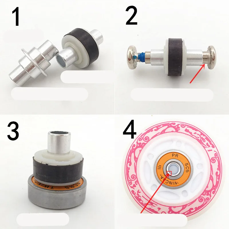 

8 pcs Magnetic Core LED Flash Shine Roller Skates Wheel 6mm Bushing Magnet Cell Inline Skate Shining Wheels Flying Saucer Spacer