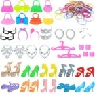 139 шт. аксессуары для кукол = 100 шт. Резиновая лента 3 см + случайные аксессуары 24 шт. 5 сумок 10 пар обуви для куклы Барби игрушки сделай сам