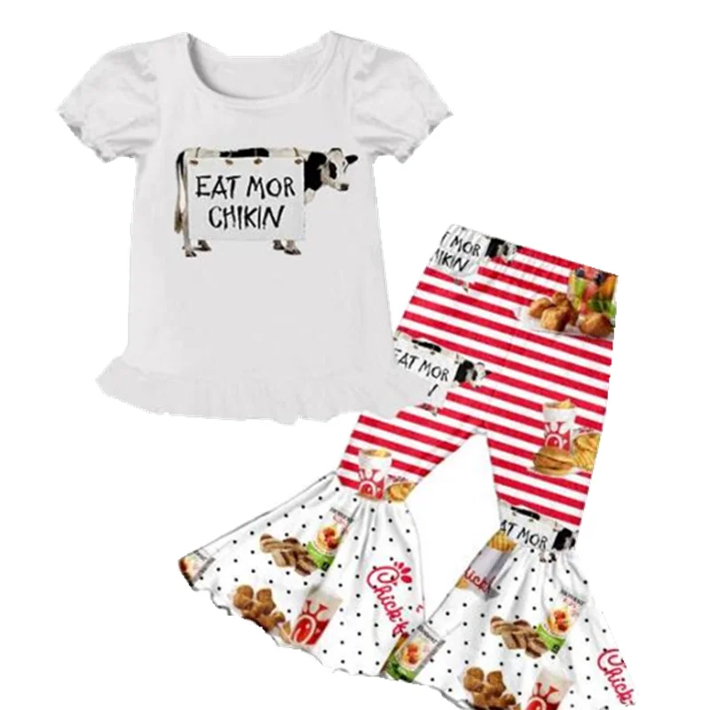 Эксклюзивный комплект детской одежды 2020 штаны-колокольчики для девочек одежда с