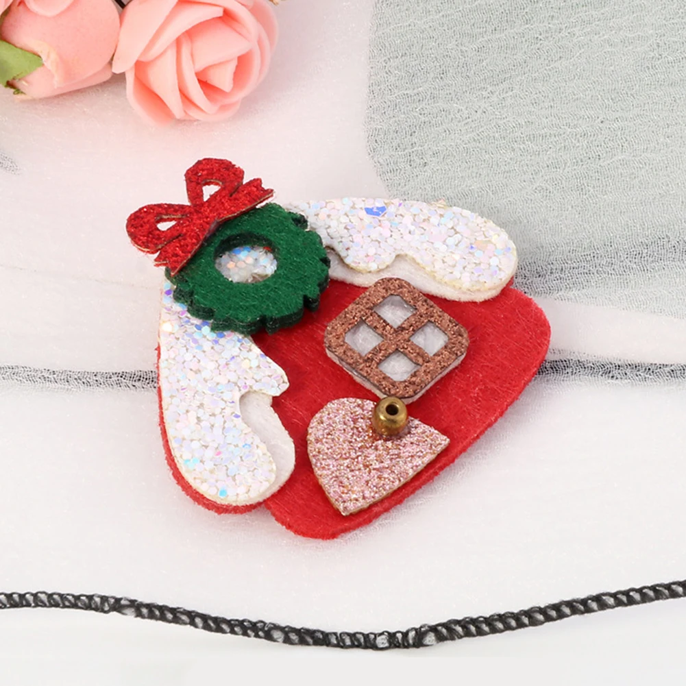 Милый Рождественский корсаж домик форма брошь булавка ювелирное изделие для