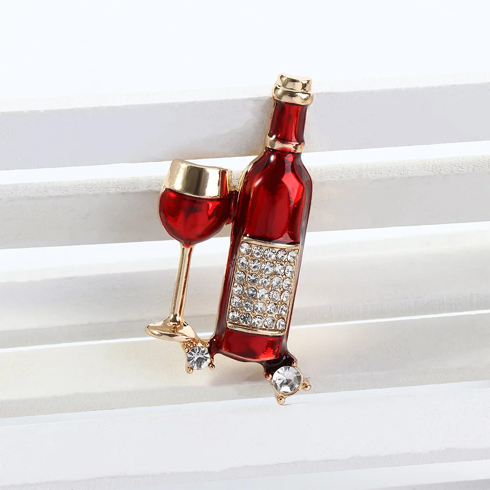 Эмалированные Броши для женщин и мужчин в виде бутылки Красного вина|Броши| |