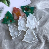 christmas tree bell elk pendant casting silicone mould crystal epoxy resin mold 2021 xmas gift new year
