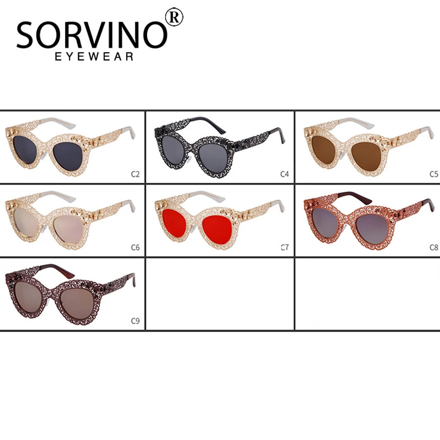 Солнцезащитные очки кошачий глаз SORVINO SP169 женские винтажные Роскошные брендовые