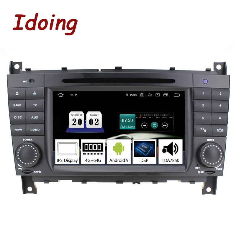 Автомагнитола Idoing 7 &quot 8 ядер 2Din Android 9 0 GPS DVD мультимедийный плеер для Mercedes Benz W209/203 4