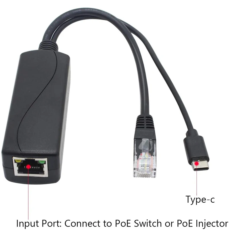 2 шт./упаковка 5 В гигабитный PoE сплиттер USB Тип C от 48 до адаптер 4 А совместимый с IEEE