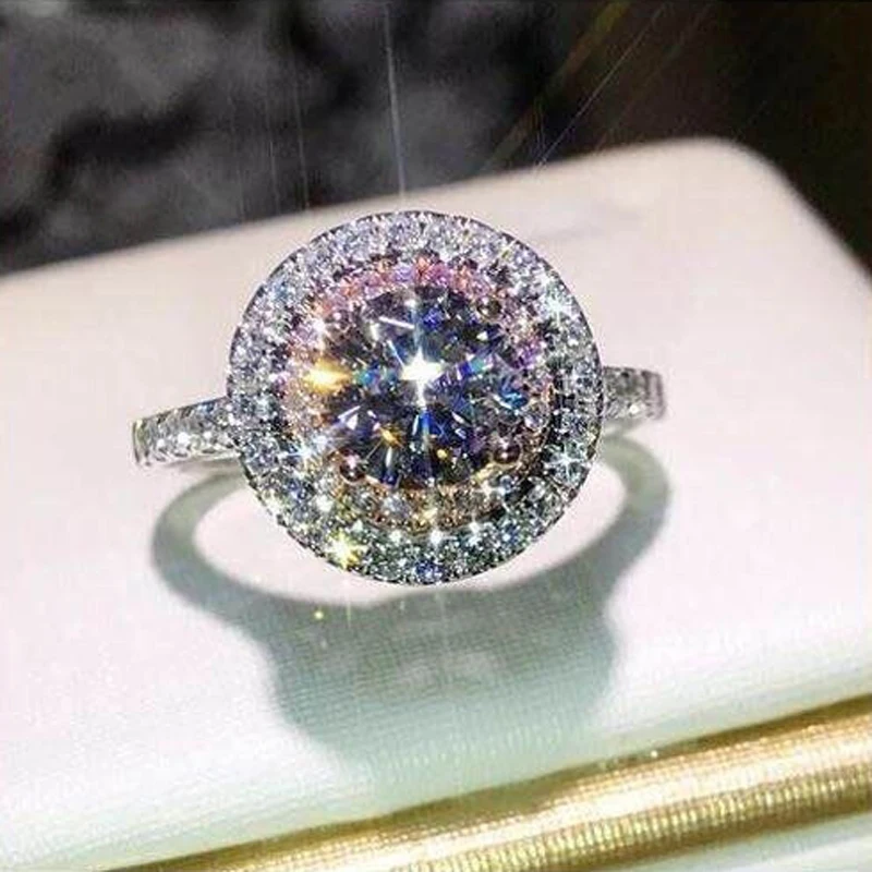 Женское кольцо с цирконием MENGYI роскошное круглое класса AAA изящной резьбой