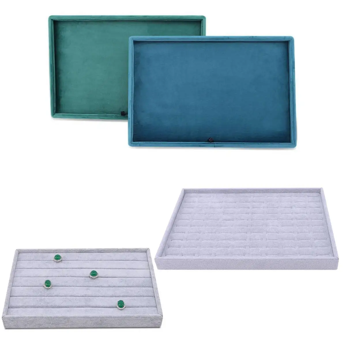 

Drawer Velvet Jewelry Storage Tray Gray Green Jewelry Display Stand Earring Necklace Storage Box Ring Holder Jewelry Show Rack