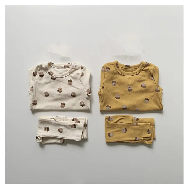 

Baby Autumn Long Sleeve Home Clothing Suit Boys Girls Cartoon Cotton Tops + Long Pants 2pcs Print Pajamas Underwear Outfits Set