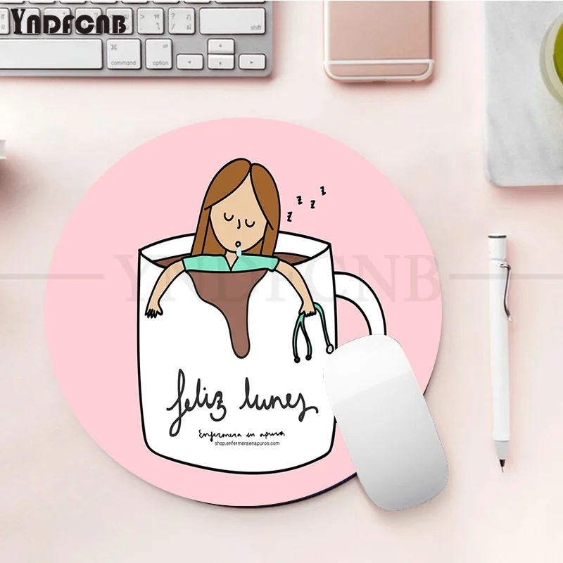 yndfcnb doctor nurse medical medicine health beautiful anime round mouse mat gaming mousepad rug for pc laptop notebook free global shipping