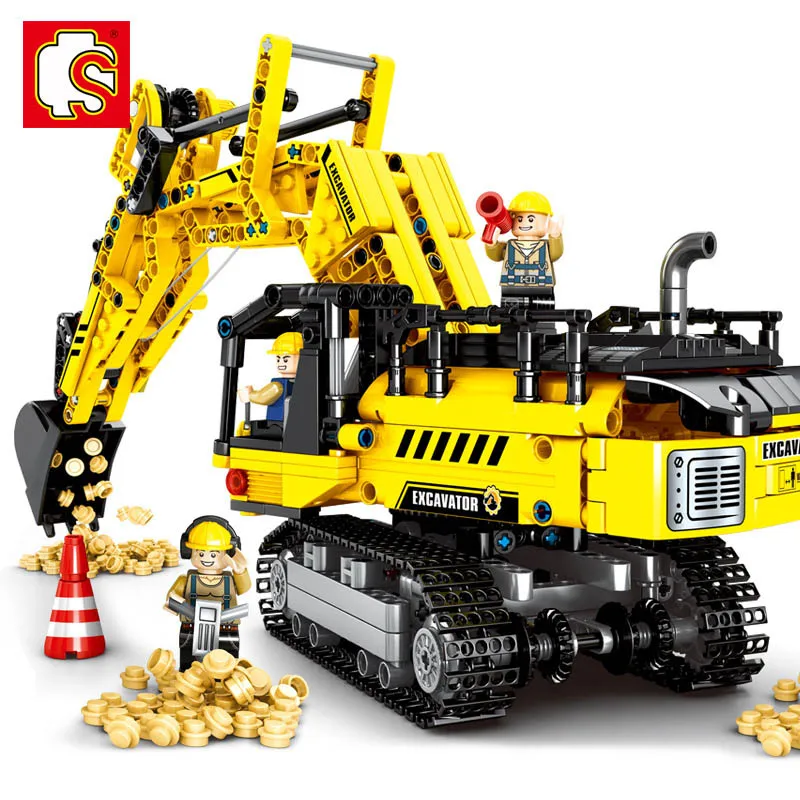 701802 no box SEMBO 701802 841 шт городской технический инженерный экскаватор грузовик совместимый с Technic строительный блок игрушки для детей - Цвет: 701802 no box