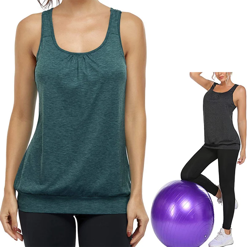 Female Sport Sleeveless Racerback Women Yoga Shirt Vest Athletic Fitness Singlet Tank Tops Summer Gym Workout Running Training