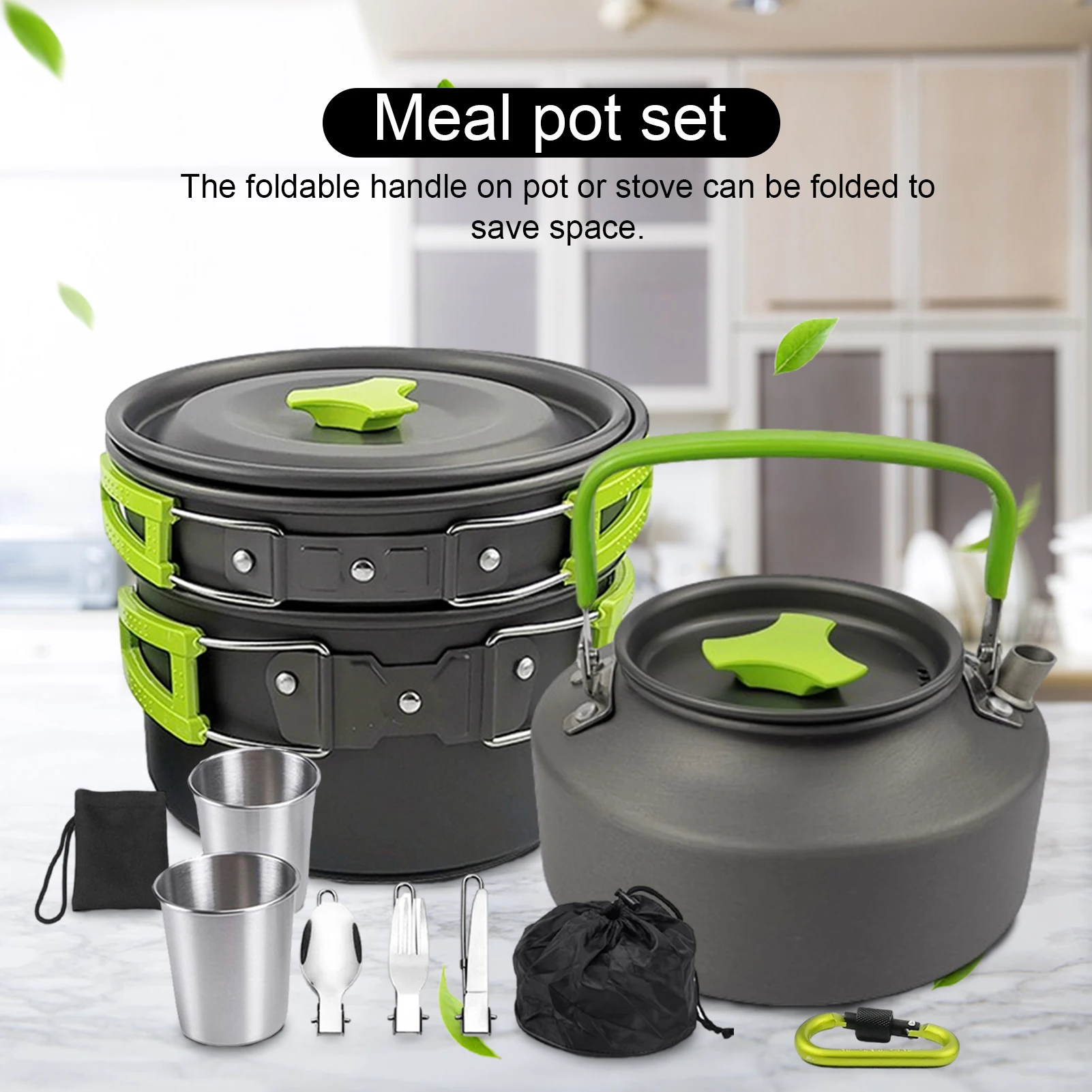 

Ultra-light Aluminum Alloy Camping Cookware Set Utensils Outdoor Cooking Teapot Picnic Tableware Kettle Pot Frying Pan