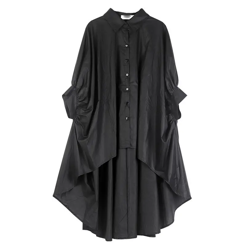 

XITAO Irregular Blouse Fashion New Women Single Breast Ruffle Goddess Fan Casual Style Loose 2021 Summer Loose Shirt LDD1339