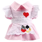 Милая весенняя одежда для собак, щенков чихуахуа, летняя дышащая кружевная одежда принцессы Алисы для маленьких собак, платья, юбка с лацканами для кошек