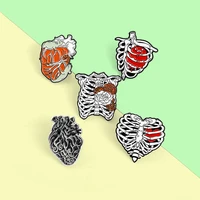 medical anatomy heart enamel lapel pins melting flowers brooches backpack interesting accessories for men women custom jewelry