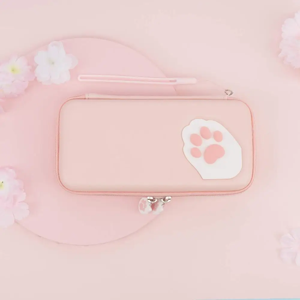 Розовый чехол с милыми кошачьими лапками для Nintendo Switch-портативный тонкий
