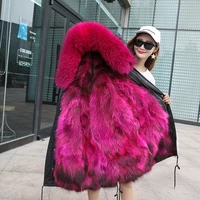coats and jackets winter women real fur parka 2021 new fox fur liner removable parka fur hooded waterproof casual female jacket
