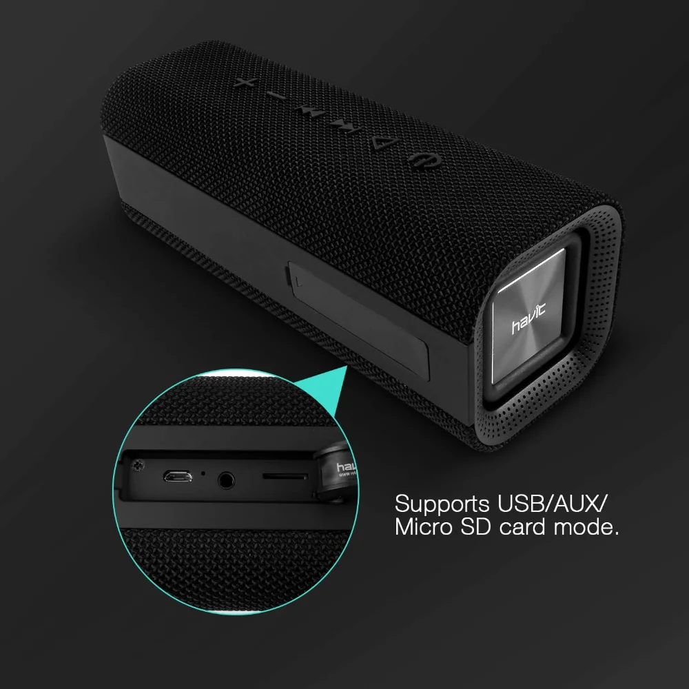 

HAVIT Portable Bluetooth Speaker Outdoor Subwoofer 3D Stereo Loudspeaker Wireless Speaker with Microphone Soundbar AUX M16