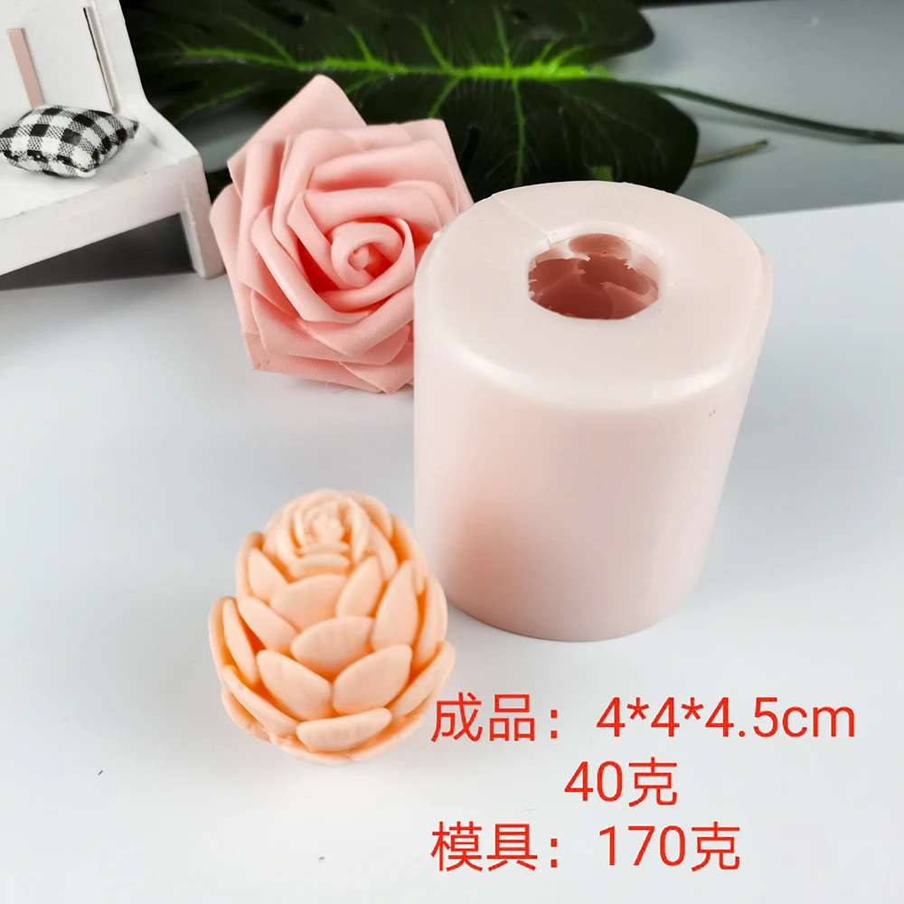 3D Роза Цветок Силиконовые свечи плесень Цветущая форма смолы глина мыло Плесень