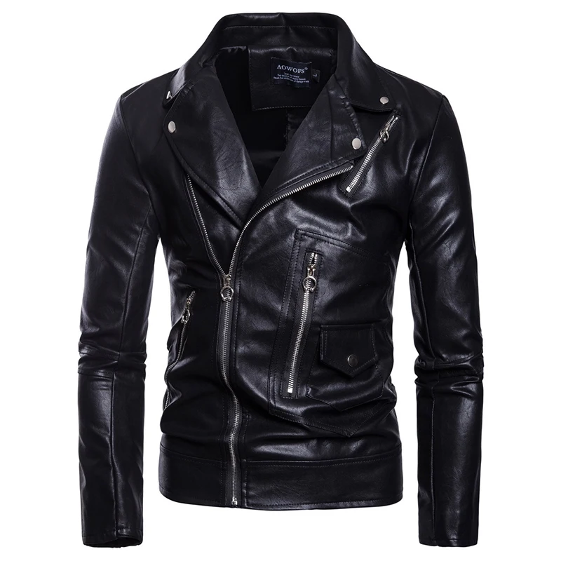 

2021 New arrival Motorcycle Leather Jacket Men Casual Biker Jacket Slim Fit Zippers Male Faux Leather Jackets and Coats M-5XL