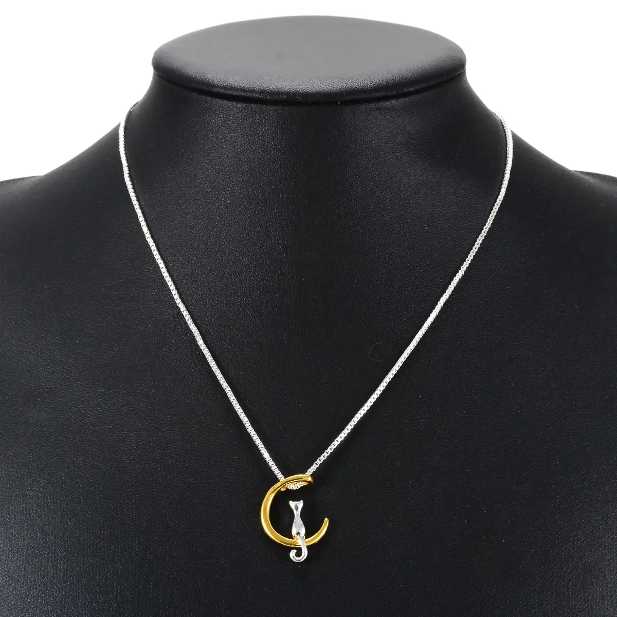 Ожерелье с подвеской Кот на Луне длинная цепочка шею бижутерия|long chain|cat fashionpendant cat