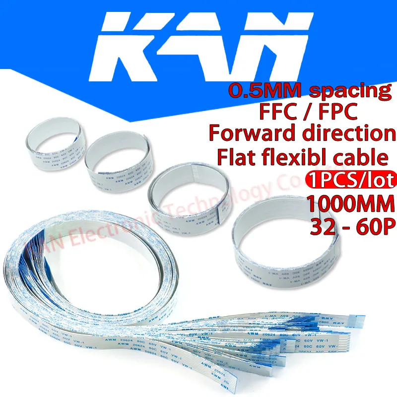 1 шт плоский гибкий кабель FFC FPC AWM 20624 80C 60В VW-1 1000 мм направление движения вперед
