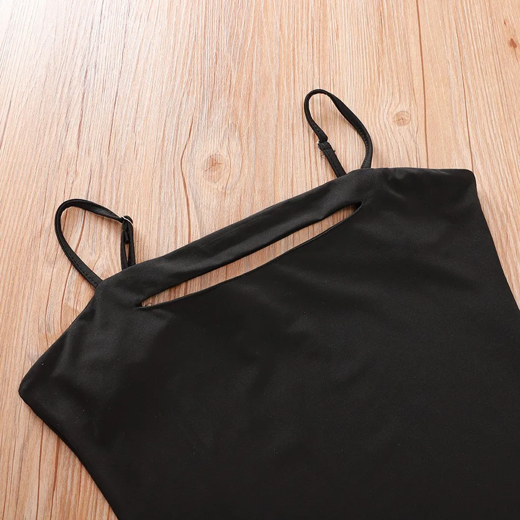 Женское Открытое платье сексуальное однотонное на бретельках без рукавов