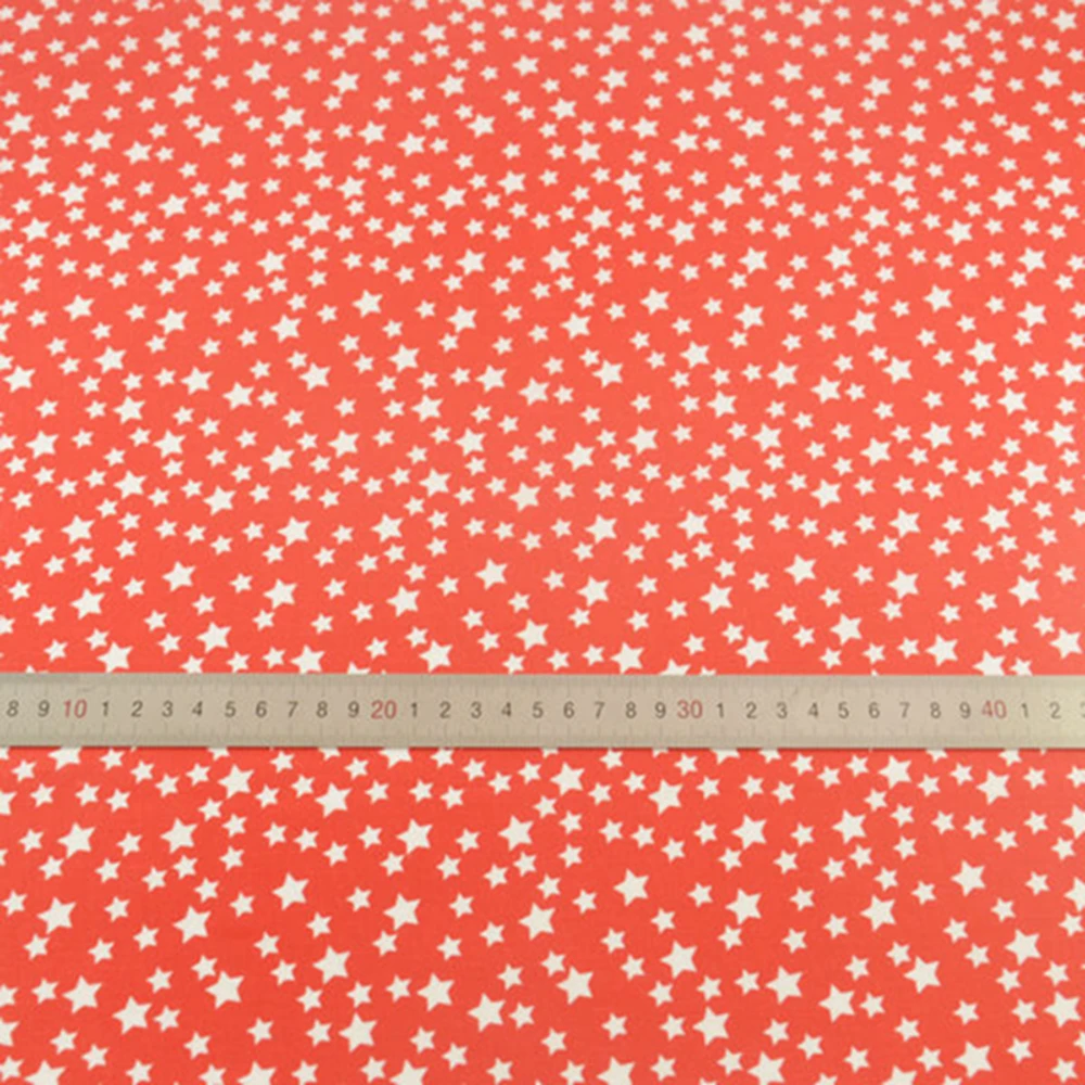 Красный Хлопок Лоскутное Ткани Белая Звезда Стиля Ремесла Куклы Текстильная