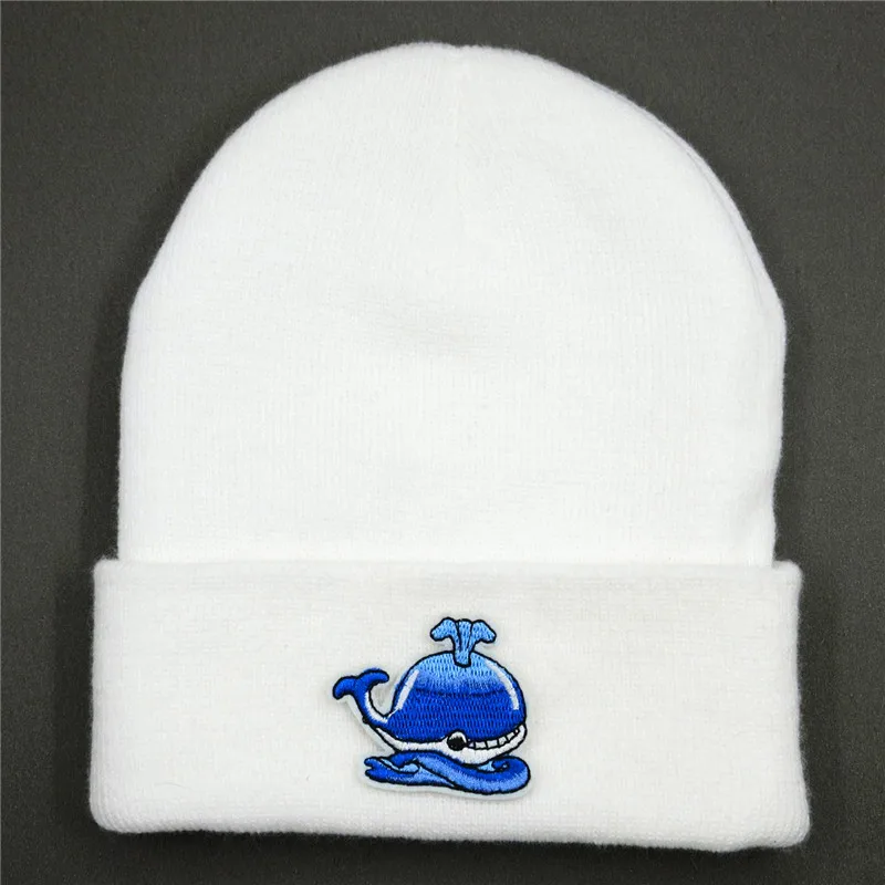 

Cotton whale animal embroidery Thicken knitted hat winter warm hat Skullies cap beanie hat for kid men women 307