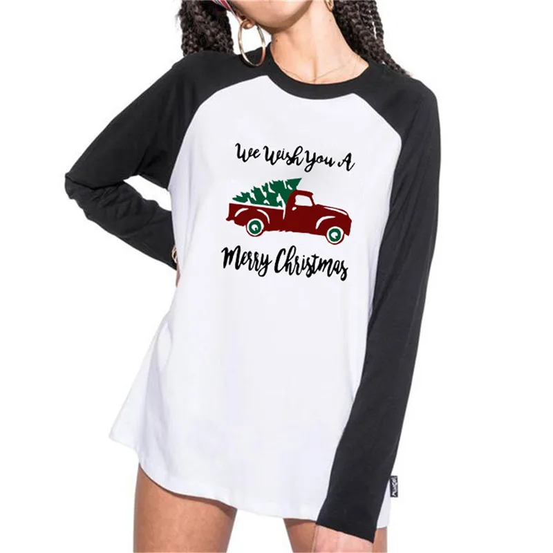 Милая Рождественская графическая футболка Повседневная летняя Винтажная с