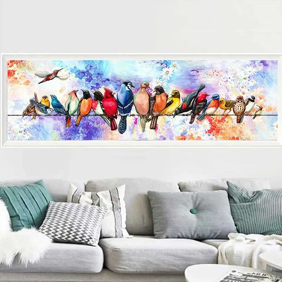 

AZQSD DIY Diamond Painting Birds Embroidery Full Set Square Drill Diamond Mosaic Cross Stitch Animal Home Decor Gift