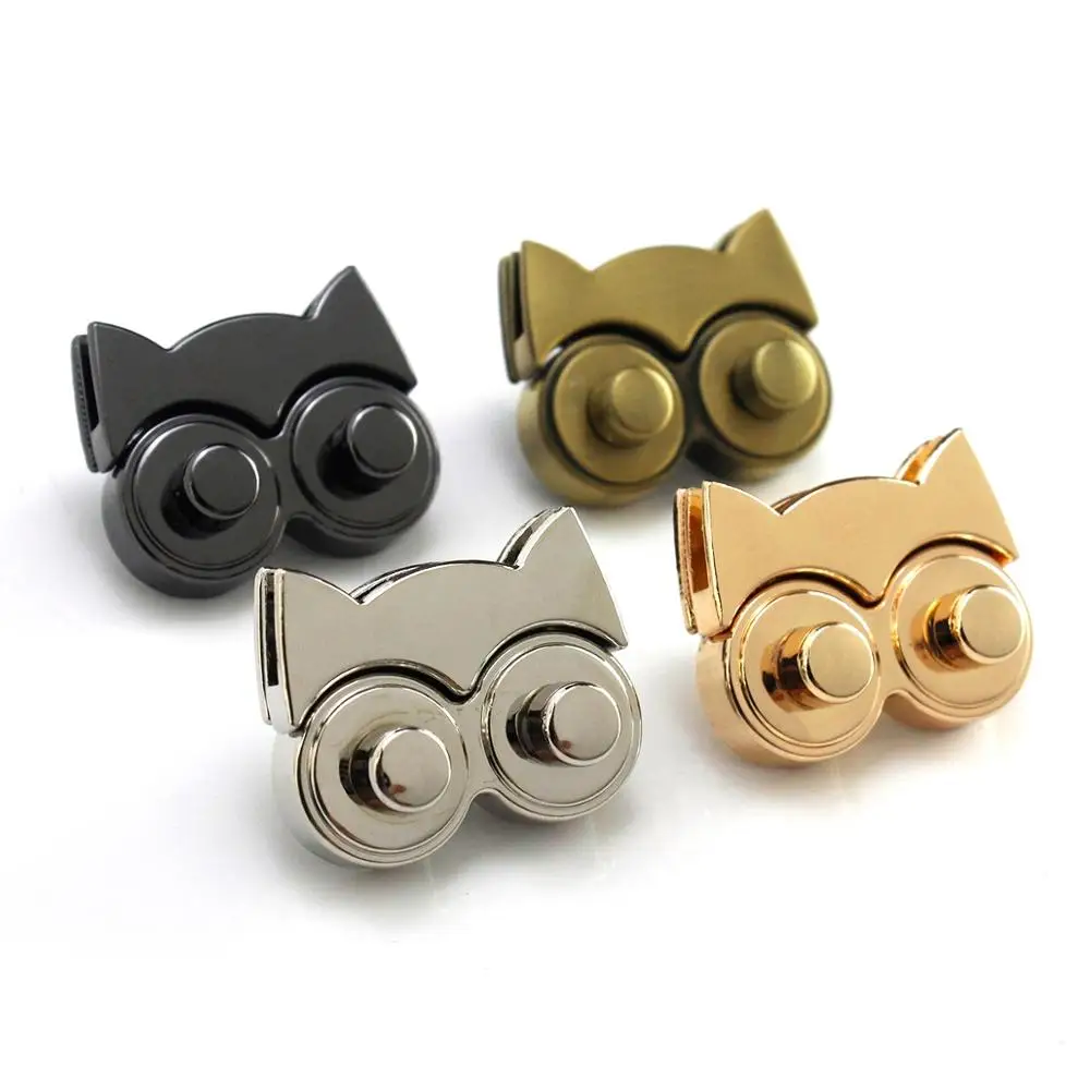 

1pcs Metal Owl Shape Push Lock Bag Briefcase Spring Lock Snap Decorative Clasps Closure Leather Craft Diy Hardware Accessory