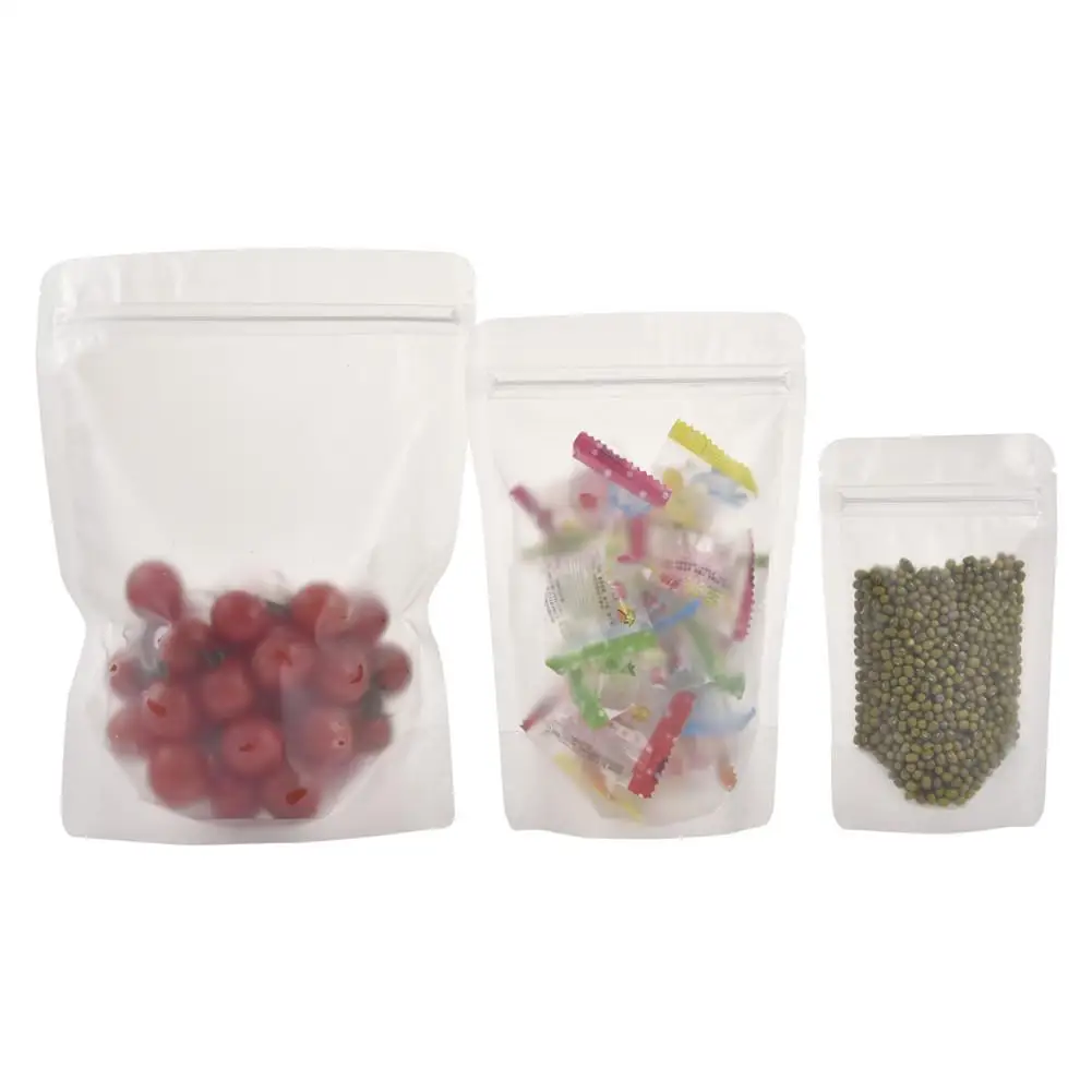 

50PCS Zip Lock Plastic Bags Transparent Packaging Poly Zipper Pocket Ziplock Pouch For Jewelry Candy Shop Transparent Zipper Bag