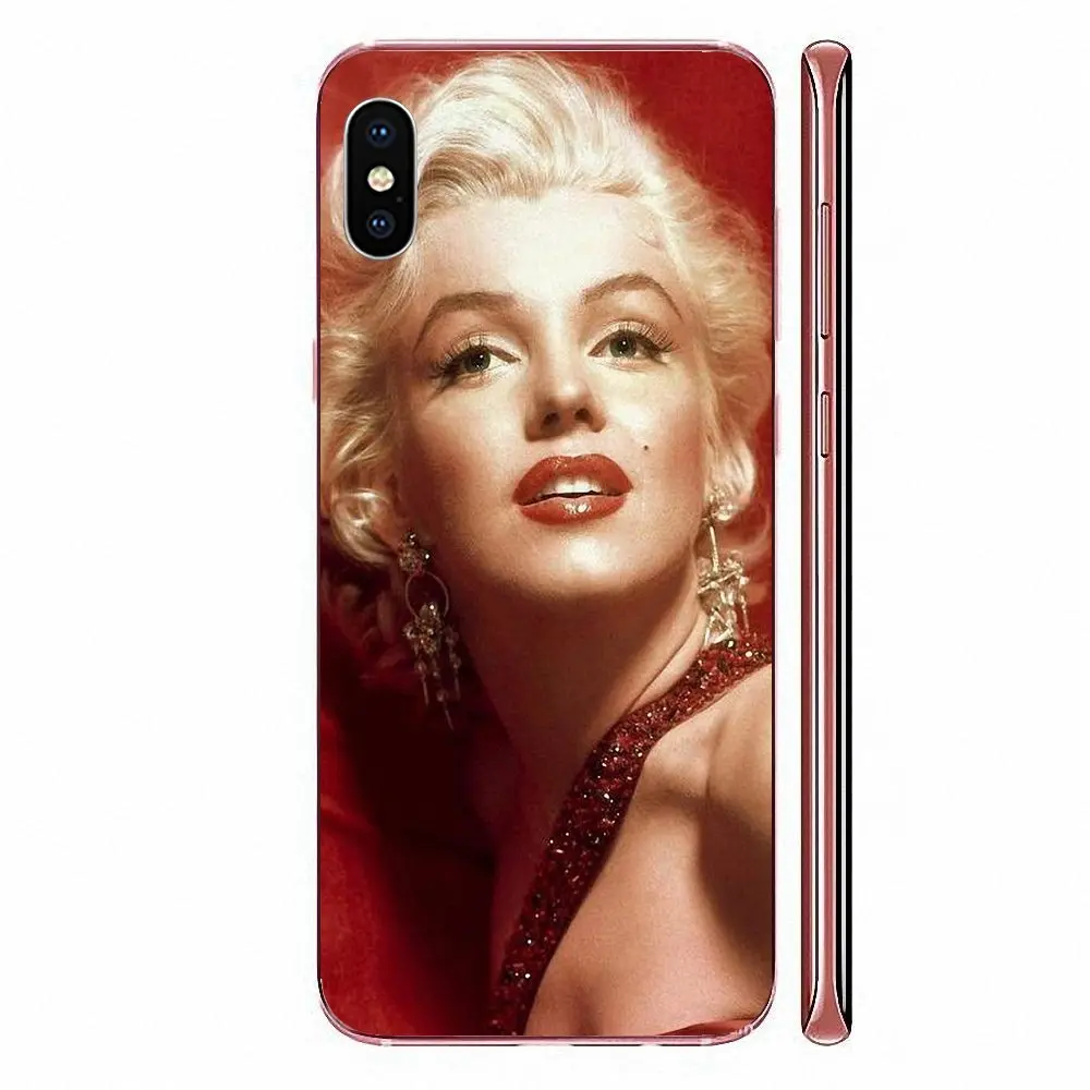 Пикантный мягкий термополиуретановый чехол Мэрилин Монро с резинкой и красными