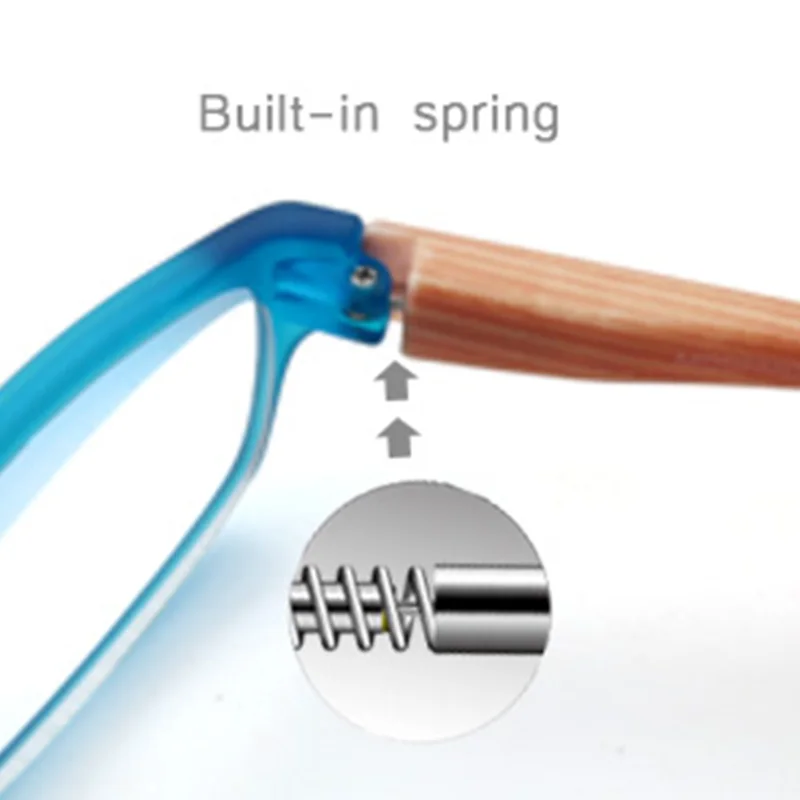 Очки для чтения Для женщин Прямоугольные рамки очки с Wood Look верхнего края