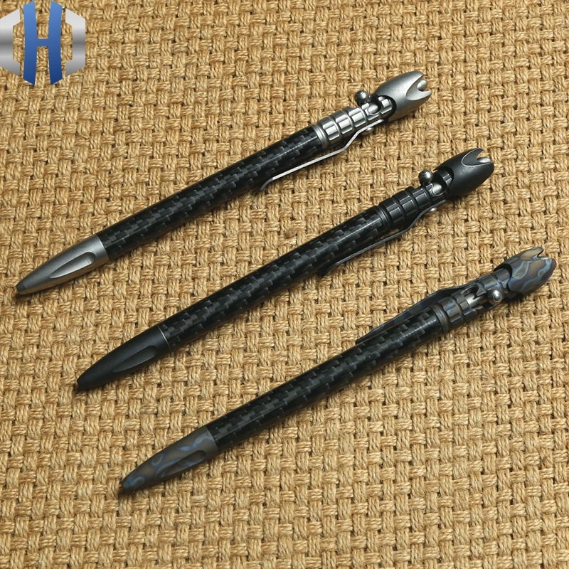 Jual Titanium Alloy Pertahanan Pena Gun Plug Pena Serat Karbon Pena Self-Pertahanan Taktis Pena