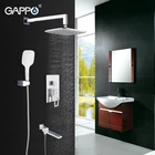 Душевая система GAPPO, скрытая хромированная, с тропическим душем и настенным креплением