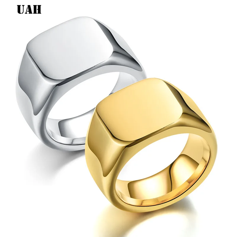 Новый магазин кольцо из нержавеющей стали 316L высококачественное полированное однотонное байкерское кольцо UAH для мужчин, модные украшения
