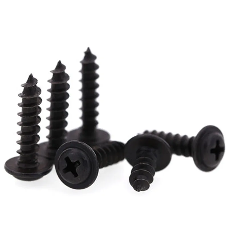 M3 Phillips винт с круглой головкой само-ответвительный болт Омыватель винты Черные