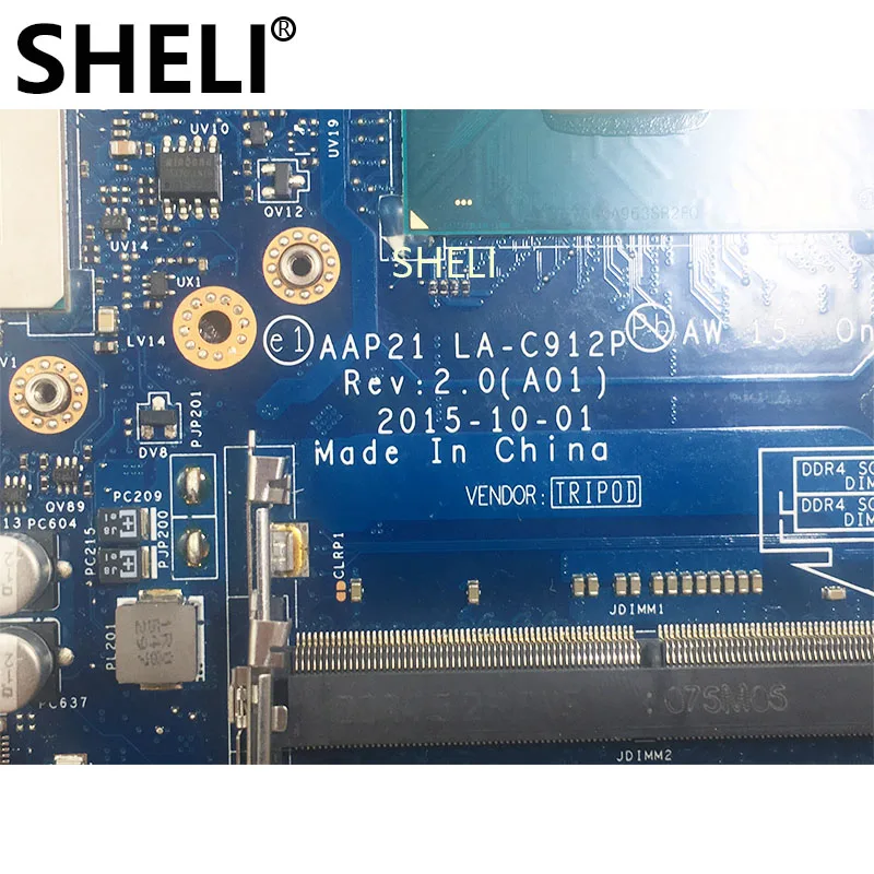 SHELI для Dell Alienware 15 R2 17 R3 материнская плата ноутбуков pc CN-0DVV6W 0DVV6W DVV6W LA-C912P GTX970M test ok |