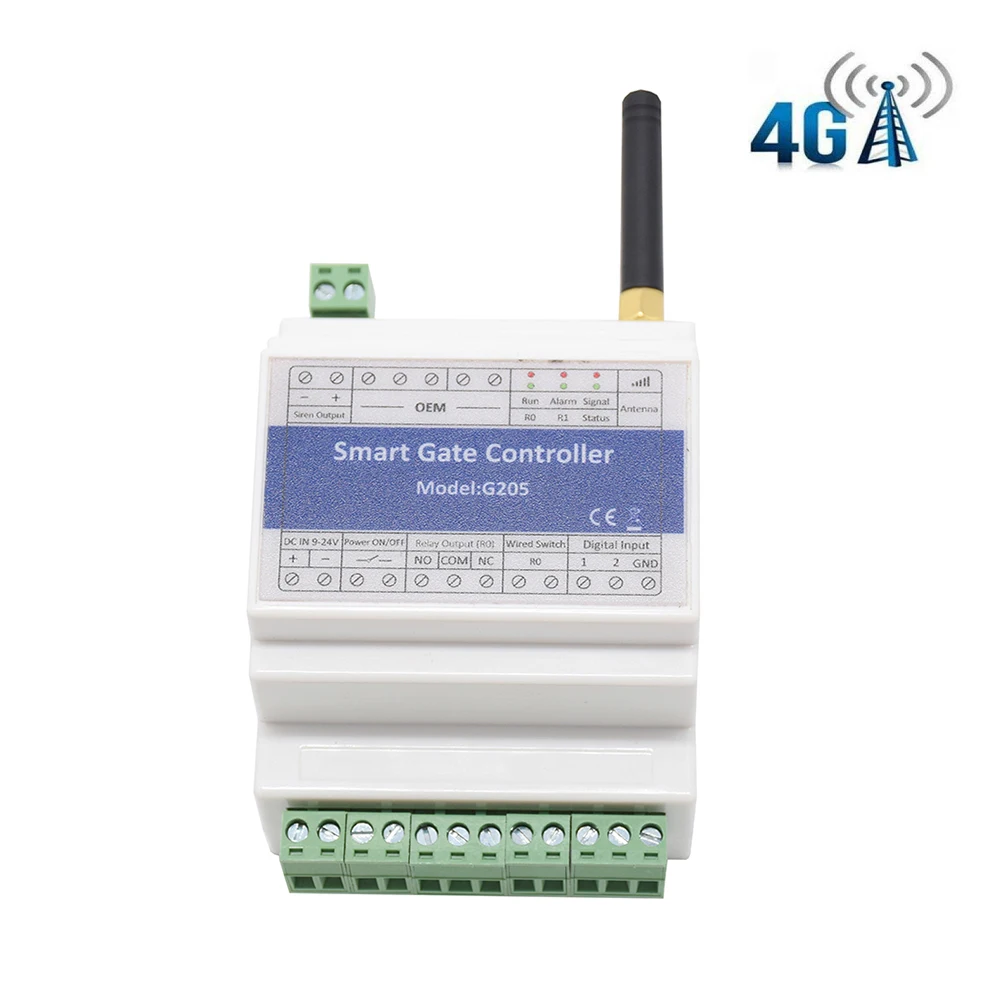 Пульт дистанционного управления DIN-рейка GSM 4G SMS Открыватель ворот с одним реле