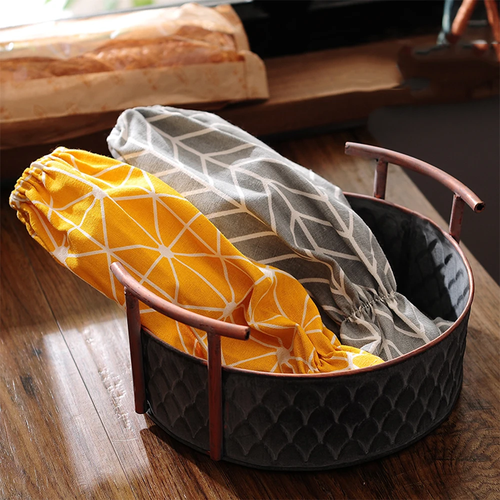 Металлическая корзина для хранения в скандинавском стиле с ручками железная