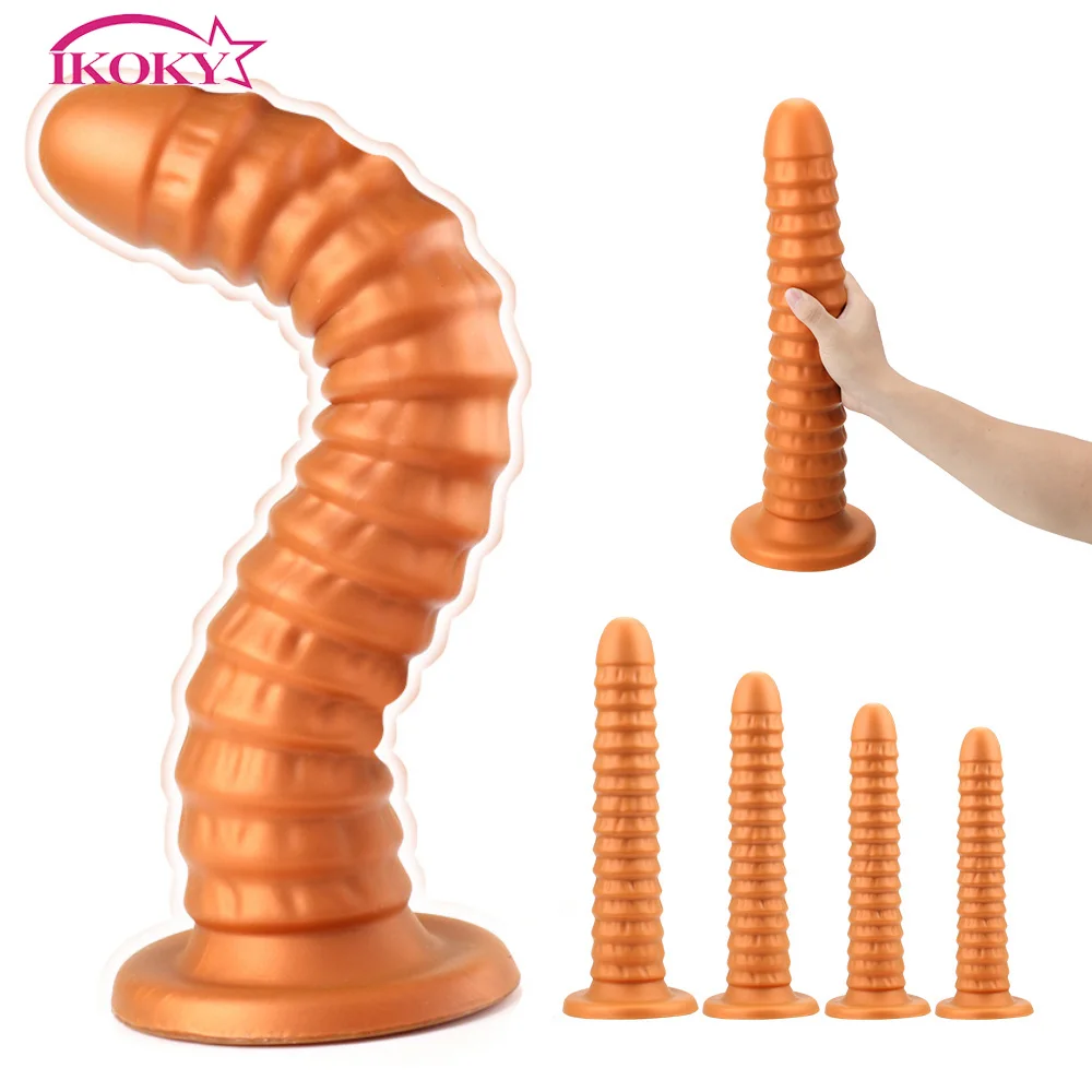 IKOKY Soft Dildos With Strong Sucker Huge Butt plug Adult Products Prostate Massage Super Long Anal Beads Sex Toys for Woman | Красота и