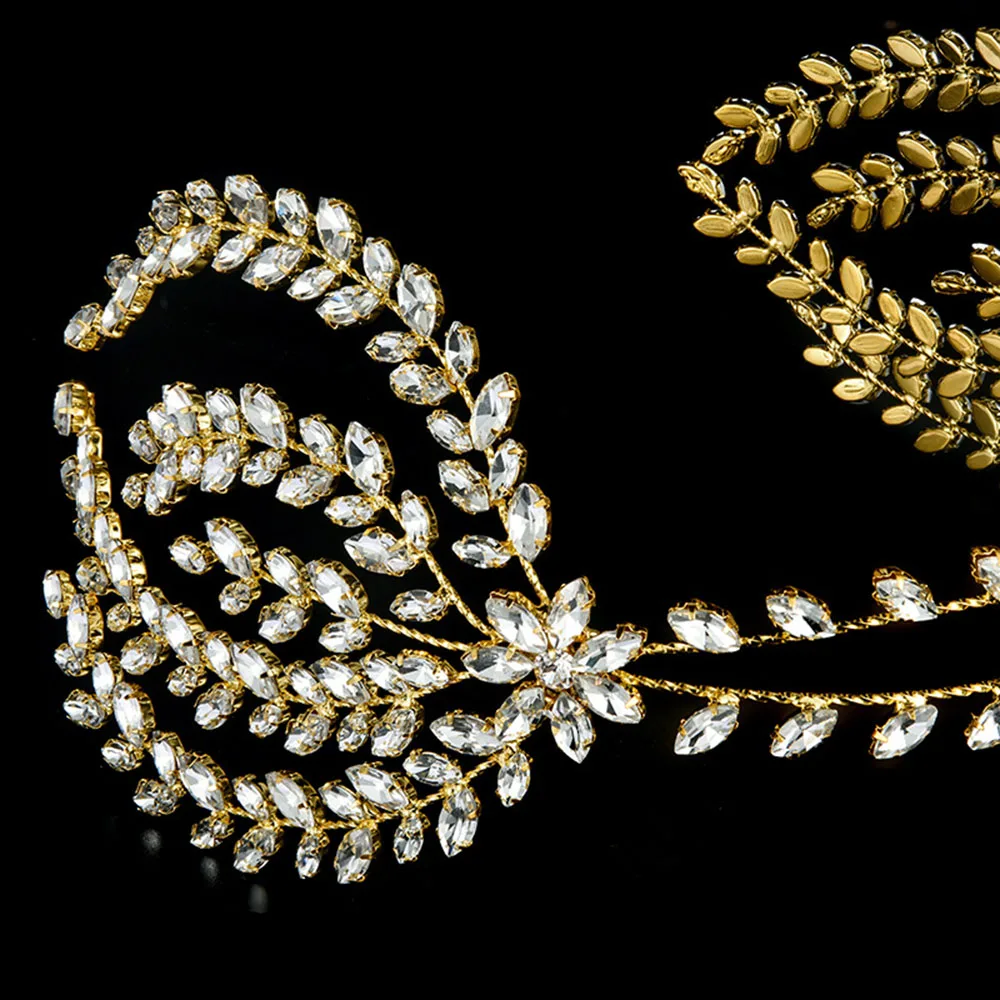 

A255 Zircon Wedding Headband Crystal Bridal Headpieces Baroque Headdress Women Tiaras Head Jewelry Party Hair Accessories