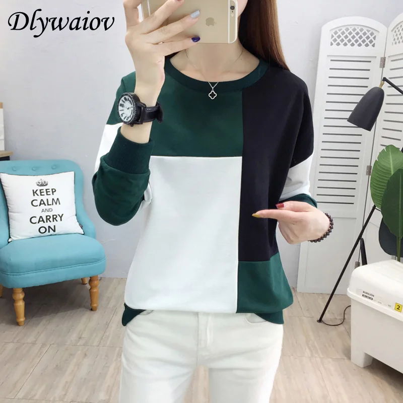 Женские свободные хлопковые футболки с длинным рукавом Повседневная футболка