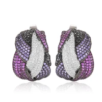design fashion earrings korean luxury bowknot aaa cubic zirconia stud earings for women girls pendientes mujer moda earing