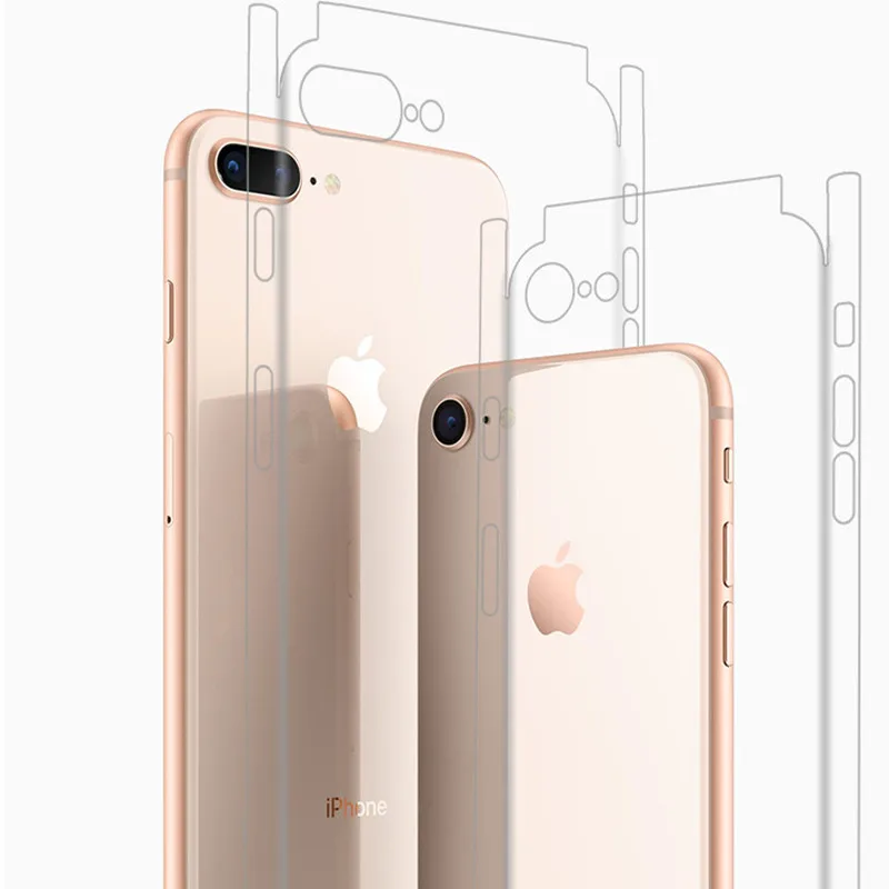Хит продаж прозрачная наклейка на весь корпус чехол для iPhone 6 7 8 Plus X Защитная
